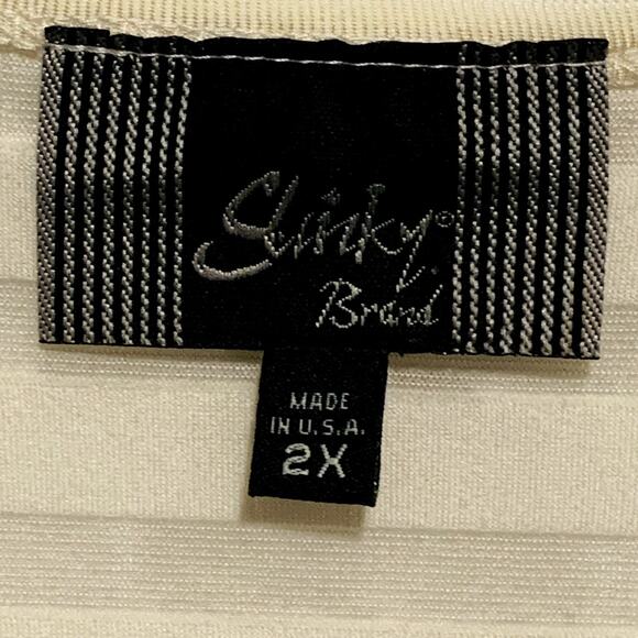 SLINKY BRAND Top Size 2X Stretchy Rows of Ruffles Sequins Women's - Picture 2 of 7